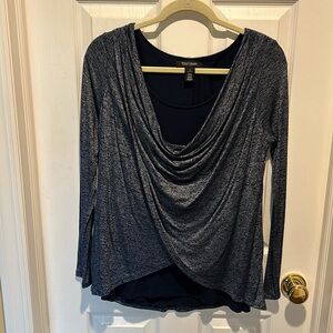 White House Black Market- long sleeve draped top